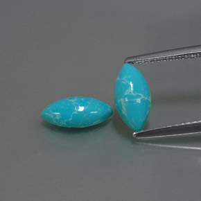 Gemas de turquesa azul natural de  ct, marquesa, opaco