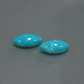 Gemas de turquesa azul natural de  ct, marquesa, opaco