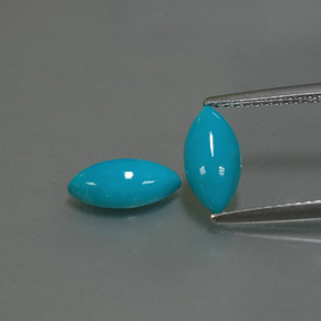 Gemas de turquesa azul natural de  ct, marquesa, opaco