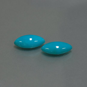 Gemas de turquesa azul natural de  ct, marquesa, opaco