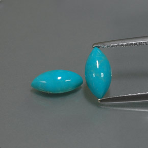 Gemas de turquesa azul natural de  ct, marquesa, opaco