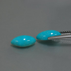 Gemas de turquesa azul natural de  ct, marquesa, opaco