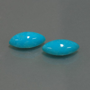 Gemas de turquesa azul natural de  ct, marquesa, opaco