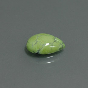 Turquesa verde natural de 1,75 ct, en forma de pera, opaco