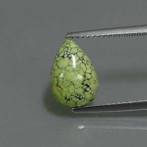 Turquesa verde natural de 1,83 ct, en forma de pera, opaco