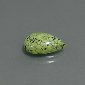 Turquesa verde natural de 1,83 ct, en forma de pera, opaco