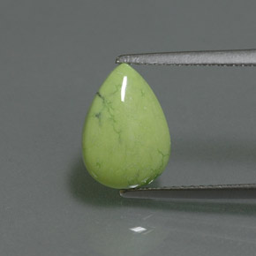 Turquesa Verde amarillo natural de 2.47 ct, En forma de pera, Opaco