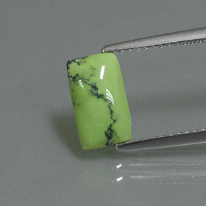 Turquesa verde natural de 1,26 ct, baguette, opaco