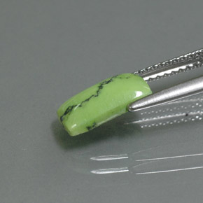 Turquesa verde natural de 1,26 ct, baguette, opaco