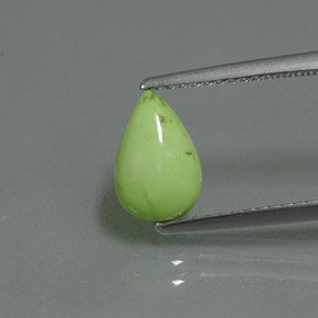 Turquesa verde natural de 1,11 ct, en forma de pera, opaco