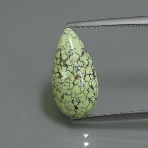 Turquesa verde natural de 1,85 ct, en forma de pera, opaco