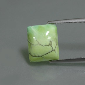 Turquesa verde natural de 4,75 ct, baguette, opaco
