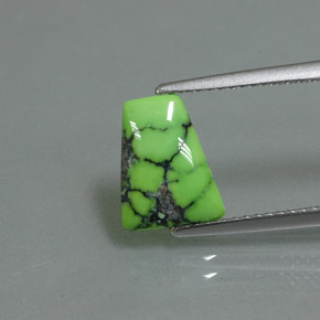 Turquesa verde natural de 1,63 ct, forma elegante, opaco