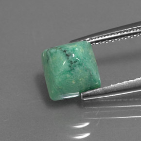 Turquesa verde natural de 2,33 ct, cuadrado, opaco