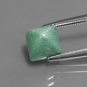 Turquesa verde natural de 2,43 ct, cuadrado, opaco
