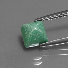 Turquesa verde natural de 2,05 ct, cuadrado, opaco