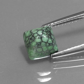 Turquesa verde natural de 2,29 ct, cuadrado, opaco