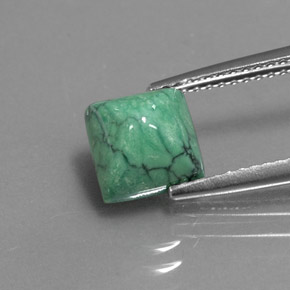 Turquesa verde natural de 2,16 ct, cuadrado, opaco