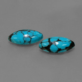 Gemas de turquesa azul natural de  ct, marquesa, opaco