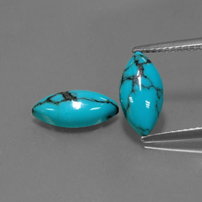 Gemas de turquesa azul natural de  ct, marquesa, opaco
