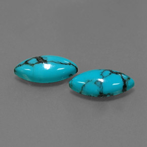 Gemas de turquesa azul natural de  ct, marquesa, opaco