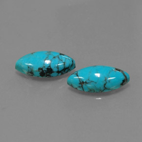 Gemas de turquesa azul natural de  ct, marquesa, opaco