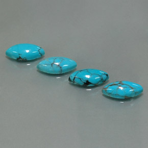 Gemas de turquesa azul natural de  ct, marquesa, opaco