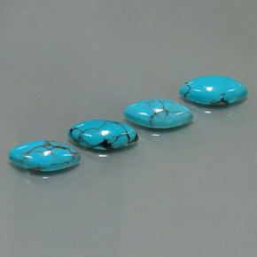 Gemas de turquesa azul natural de  ct, marquesa, opaco