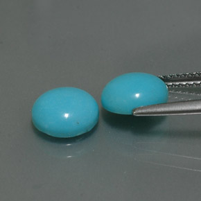 Gemas de turquesa azul natural de  ct, corte redondo, opaco