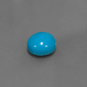 Turquesa azul natural de 1,57 ct, corte redondo, opaco