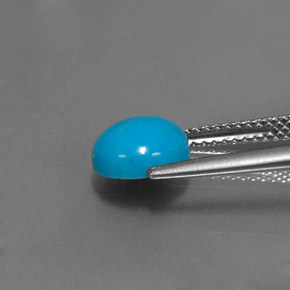 Turquesa azul natural de 1,57 ct, corte redondo, opaco