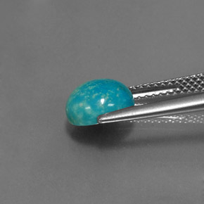 Turquesa azul natural de 2,07 ct, corte redondo, opaco