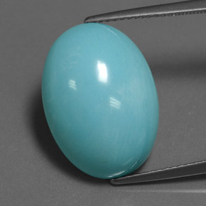 Turquesa azul natural de 11,14 ct, corte óvalo, opaco