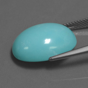 Turquesa azul natural de 11,14 ct, corte óvalo, opaco