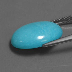 Turquesa azul natural de 8,89 ct, corte óvalo, opaco