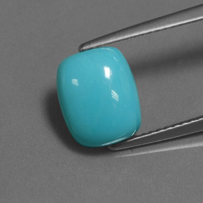 Turquesa azul natural de 2,55 ct, corte cojín, opaco