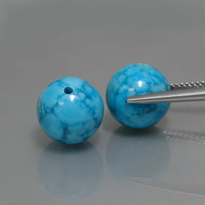 Gemas de turquesa azul natural de  ct, esfera / bola, opaco