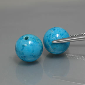 Gemas de turquesa azul natural de  ct, esfera / bola, opaco
