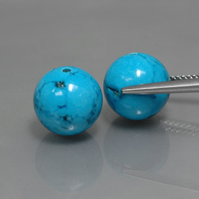Gemas de turquesa azul natural de  ct, esfera / bola, opaco