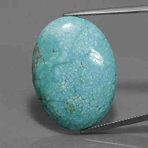 Turquesa verde natural de 24,01 ct, corte óvalo, opaco