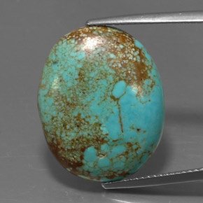 Turquesa verde natural de 12,94 ct, corte óvalo, opaco