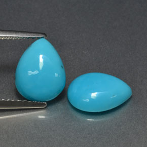 Gemas de turquesa azul natural de  ct, en forma de pera, opaco