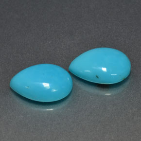 Gemas de turquesa azul natural de  ct, en forma de pera, opaco