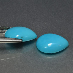 Gemas de turquesa azul natural de  ct, en forma de pera, opaco