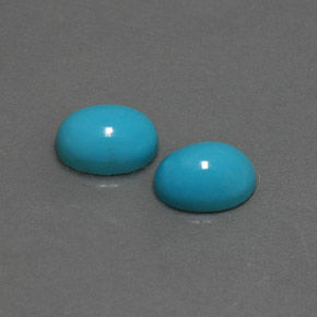 Gemas de turquesa azul natural de  ct, corte óvalo, opaco