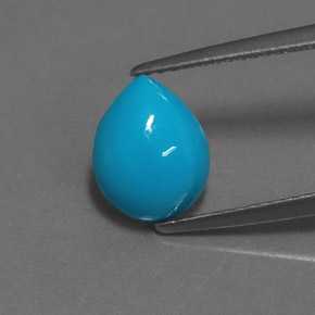 Turquesa azul natural de 2,00 ct, en forma de pera, opaco