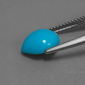 Turquesa azul natural de 2,00 ct, en forma de pera, opaco