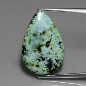 Turquesa verde natural de 8,44 ct, en forma de pera, opaco