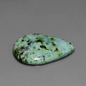 Turquesa verde natural de 8,44 ct, en forma de pera, opaco