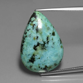 Turquesa verde natural de 13,34 ct, en forma de pera, opaco